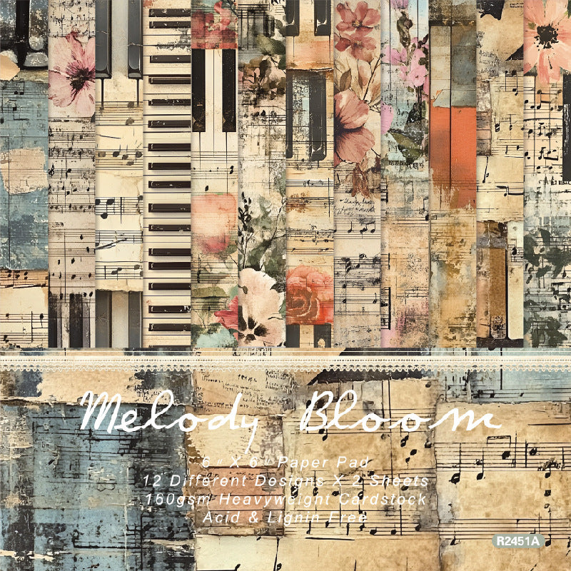 260320 Melody Bloom Background Paper R2451A -24Pcs each pack