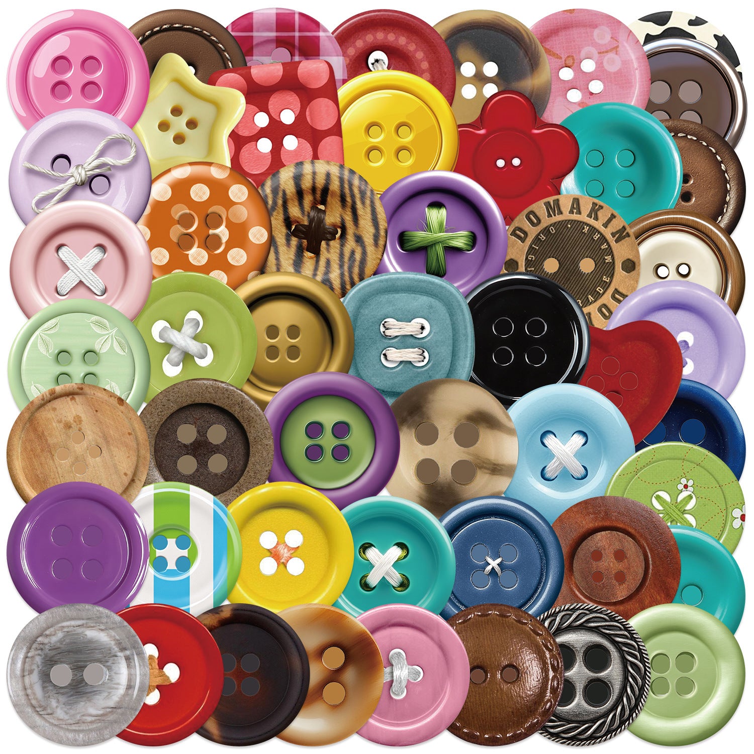 0706 50 Buttons PVC sticker