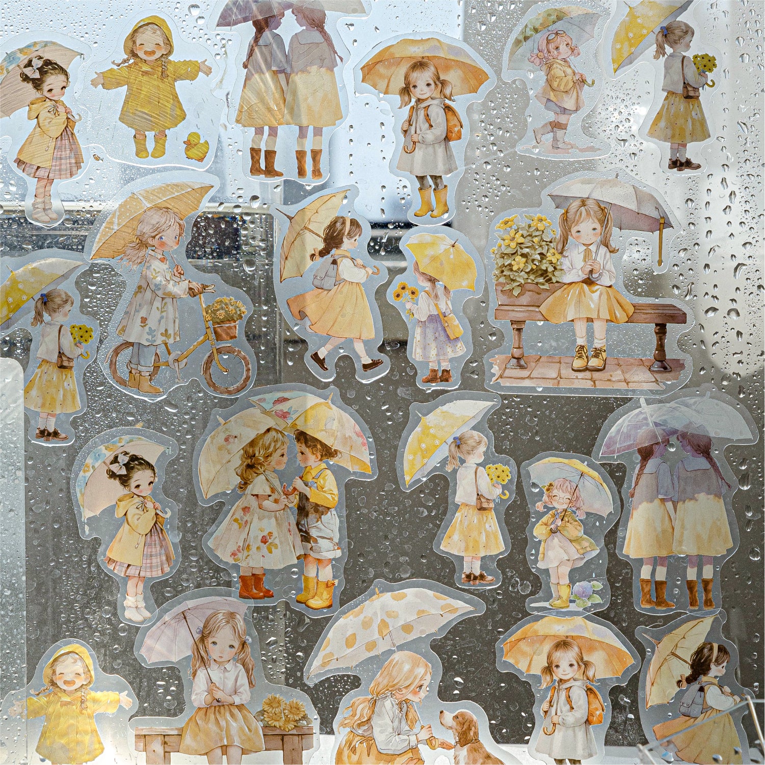 0920 Rainy season fairy tale PET Sticker -30Pcs each pack