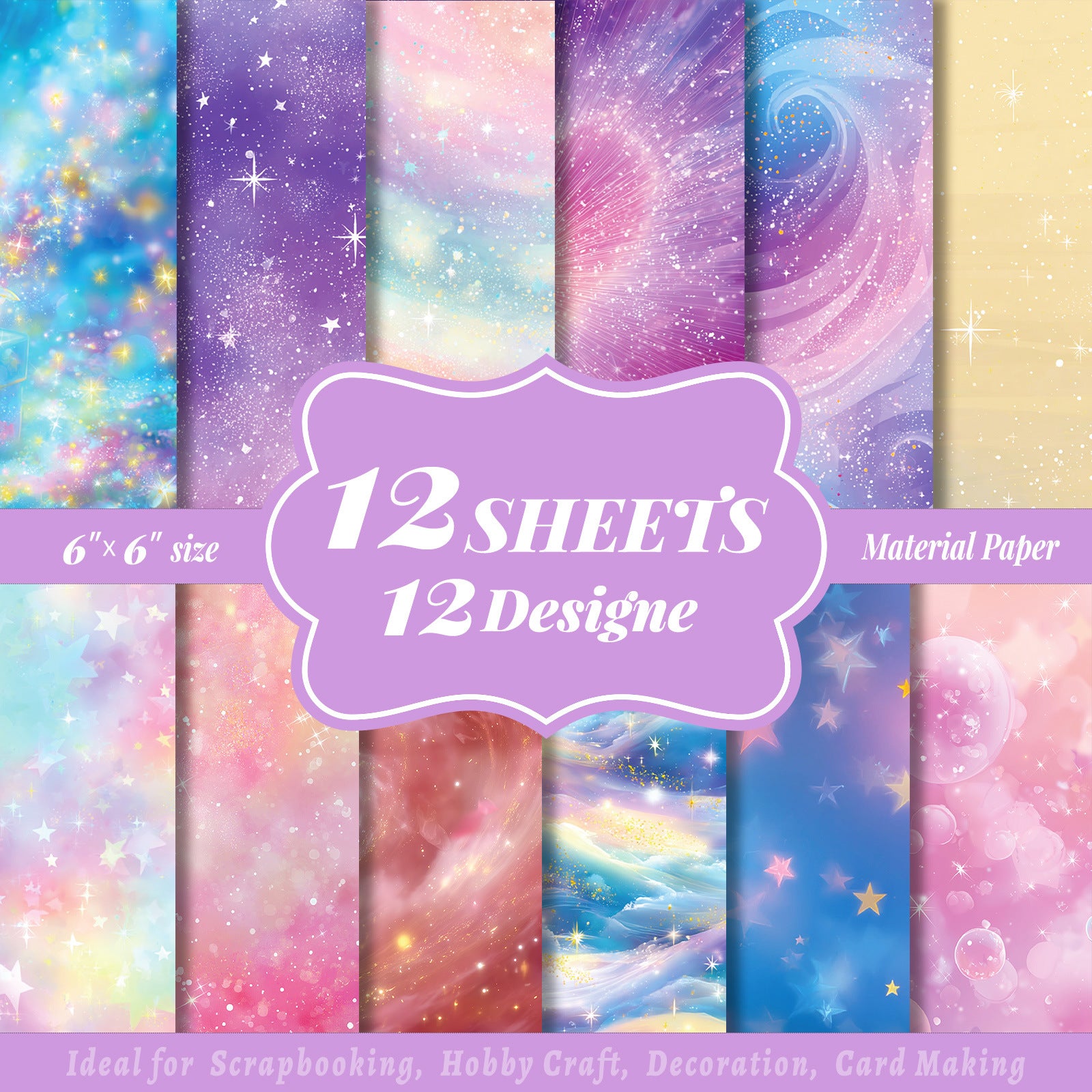0820 Shining star background paper -12Pcs each pack