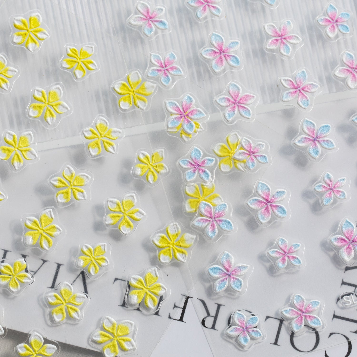 1206 M270- Flowers Embossed Mini sticker 1 Pcs