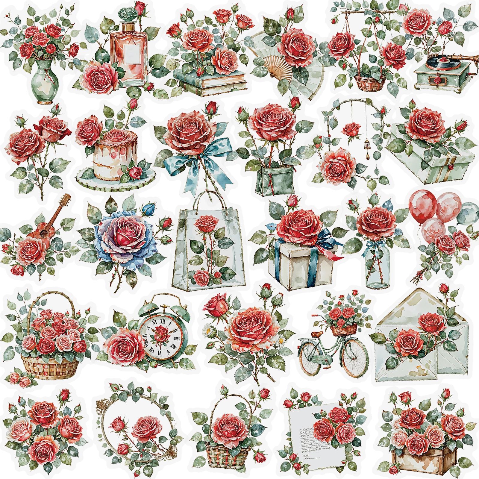 0923 56 Vintage rose PET sticker