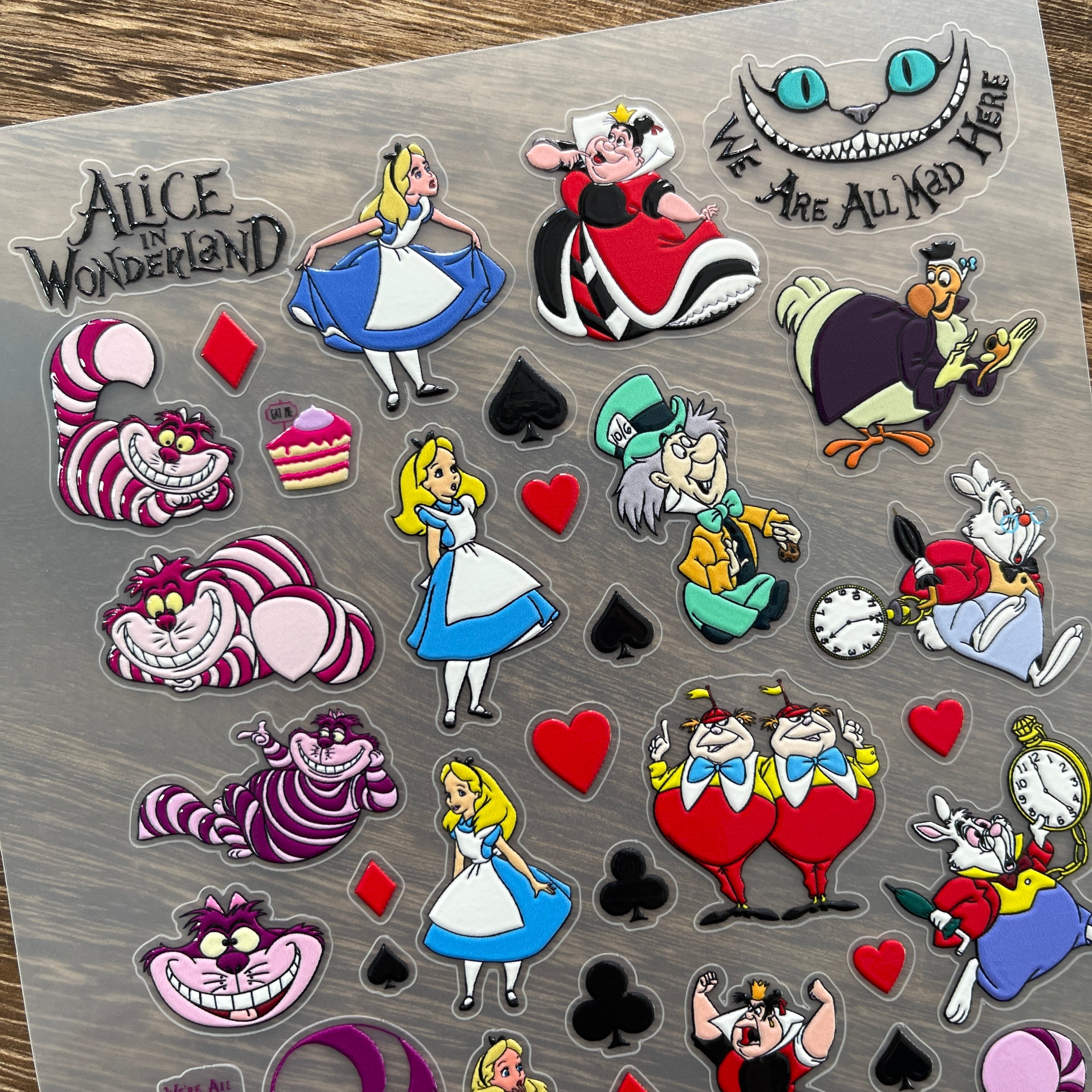 3D Alice in Wonderland PET Stickers 1pcs