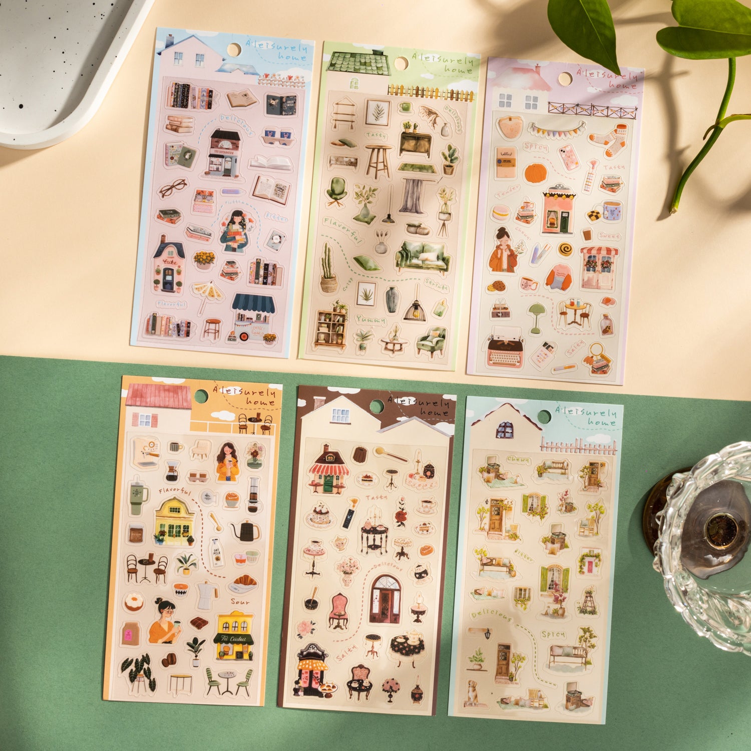 0305 A leisurely home Series Stickers -1Pcs each pack