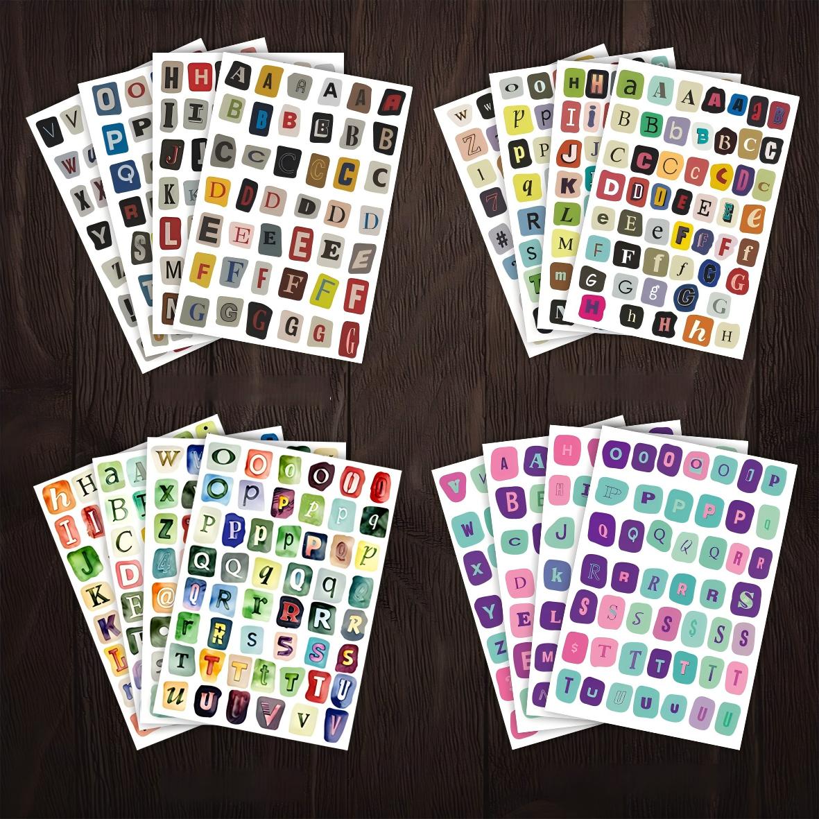 1225 Colorful Watercolor Letters sticker -4Pcs each pack