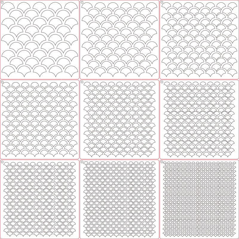 0515 Mermaid Fish Scale Stencil