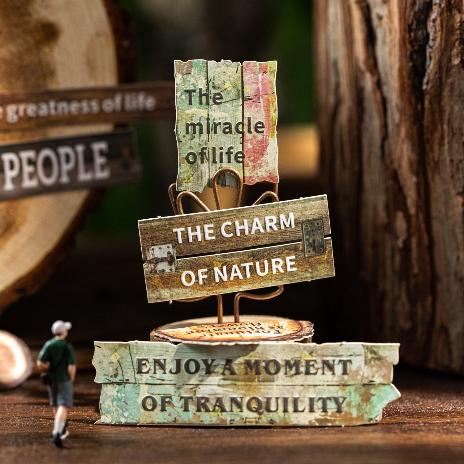 1210 Wood grain fragments cardstock sticker -25Pcs each pack