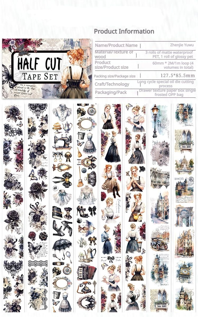T-118- Retro Girls Tape Set *pre-cut