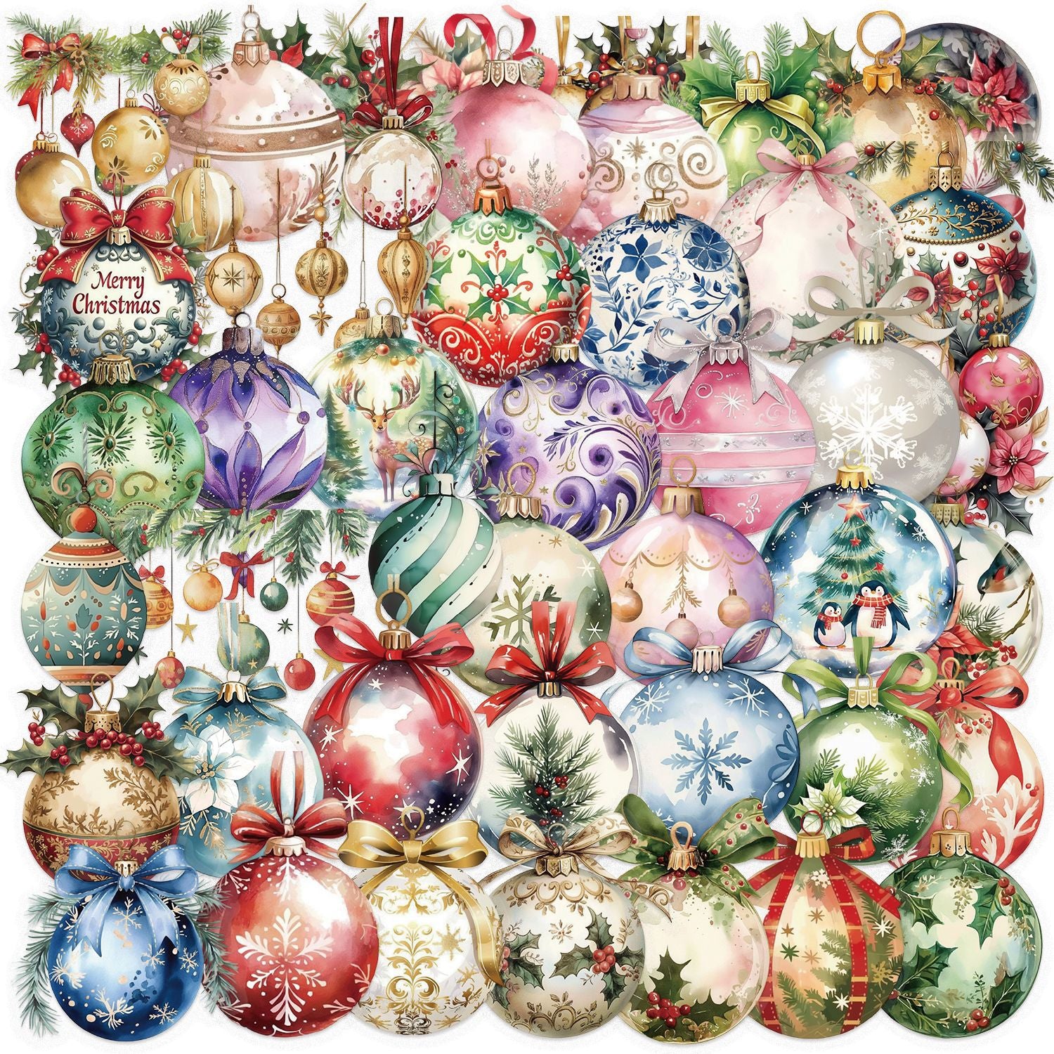 0903 50 Christmas ball PET sticker