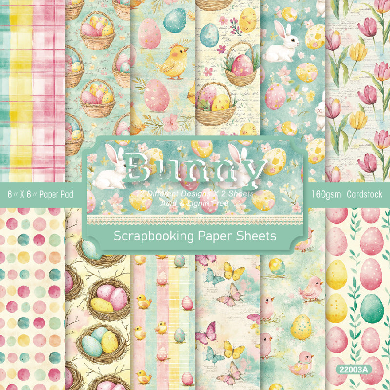260210 Bunny background paper 22003A -24Pcs each pack