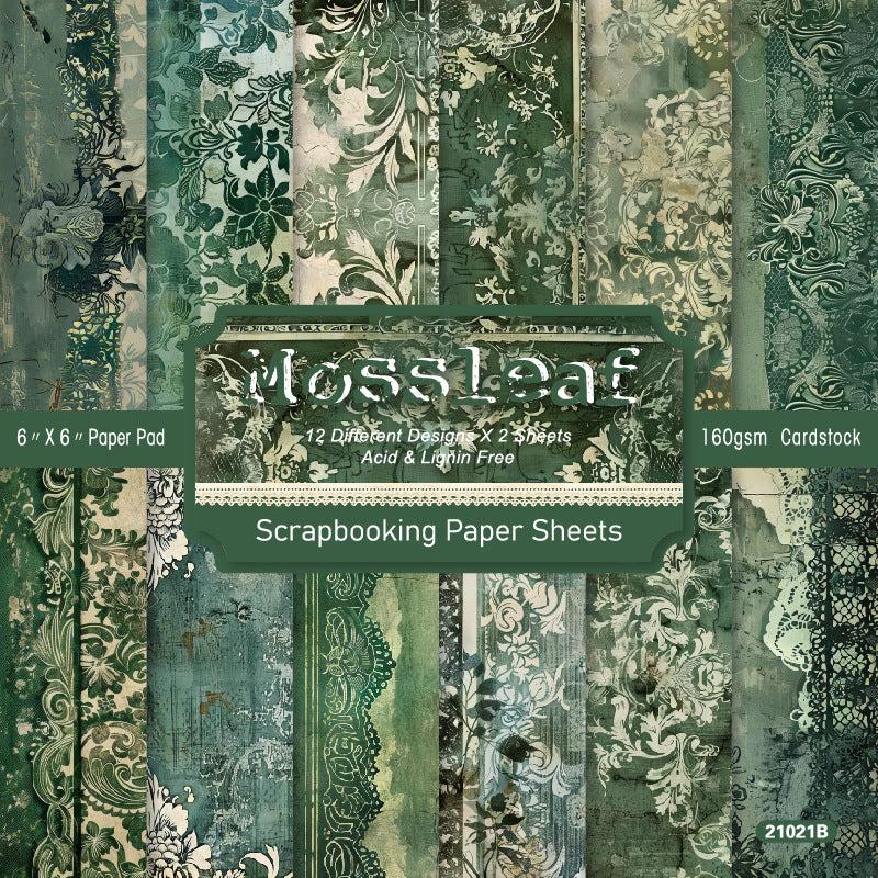 0517 Mossleaf background paper 21021B -24Pcs each pack