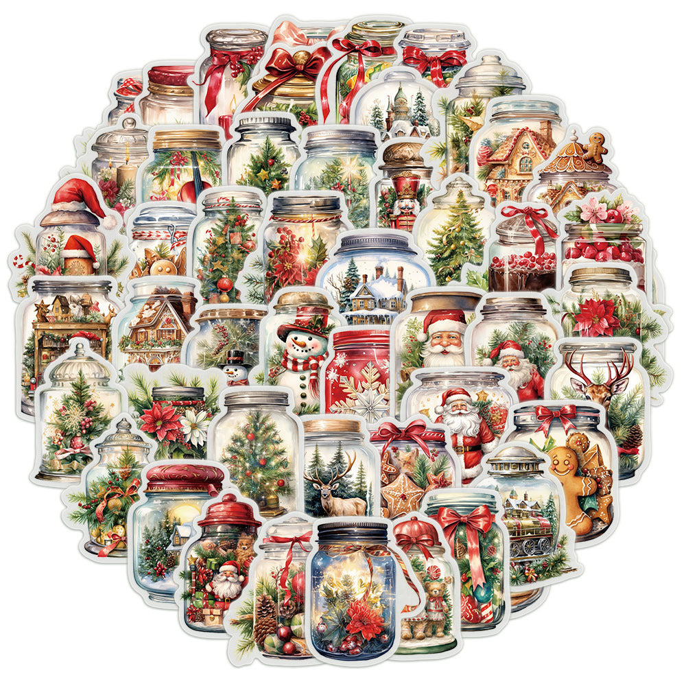 1031 50 Christmas bottle PET sticker