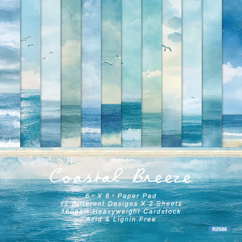 0929 Coastal breeze background paper R2586 -24Pcs each pack