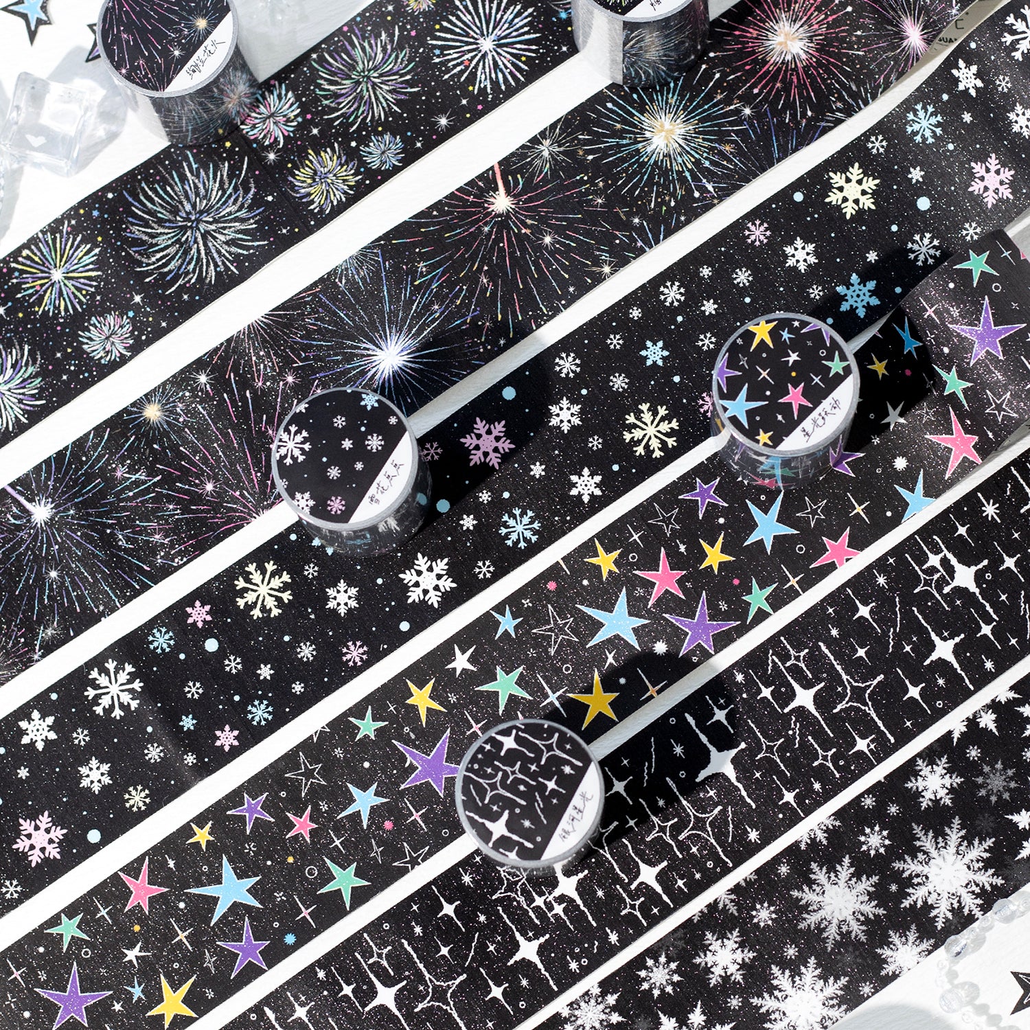 0215 Silver Glitter Series PET tape -5CM*2M