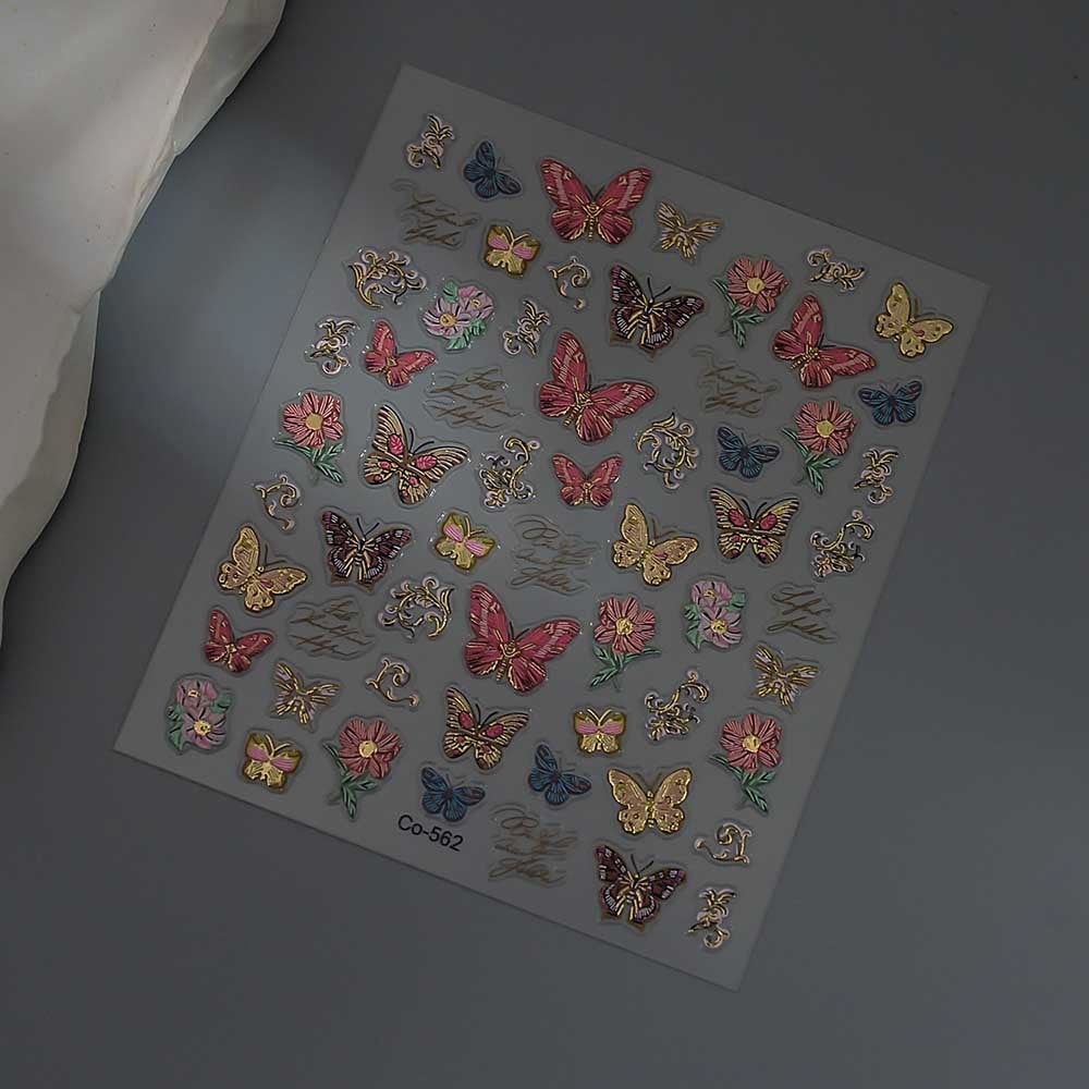 260401 M293- Gilded Butterfly Embossed Mini sticker 1 Pcs