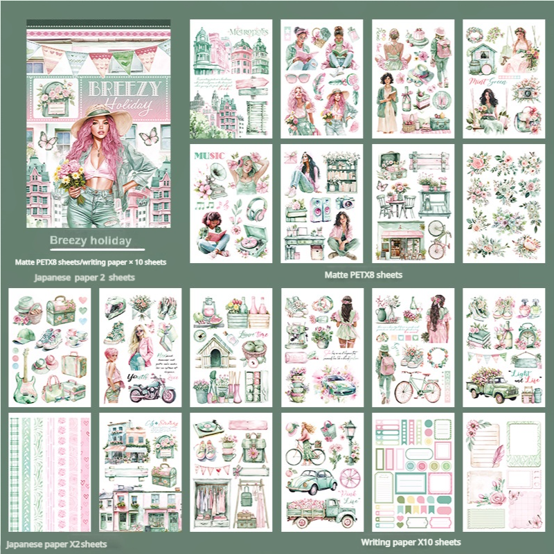 S-512- Breezy holiday Sticker Book -20Pcs each pack