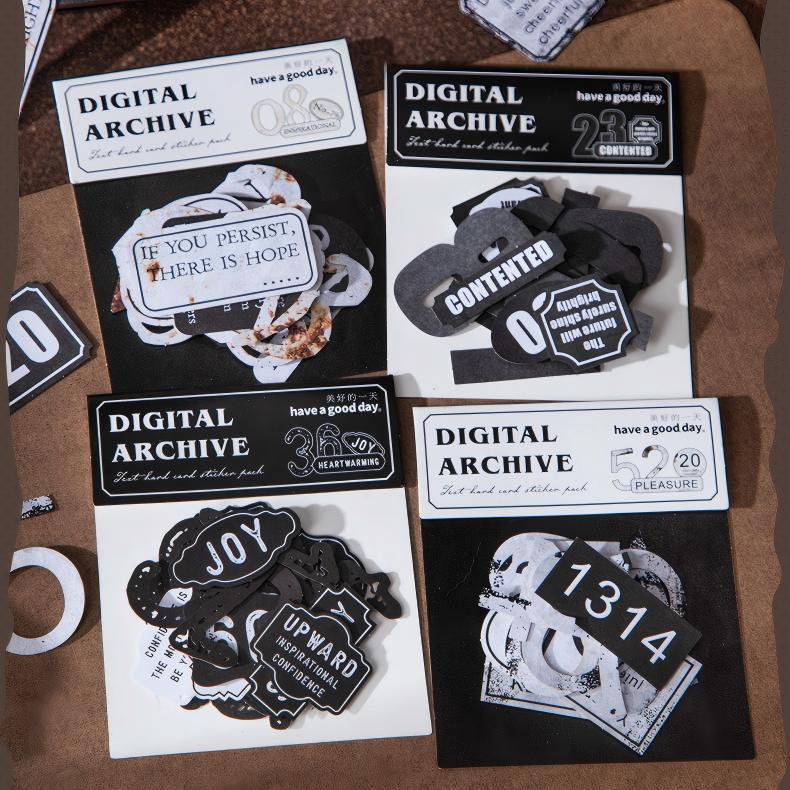 260316 Digital Archive cardstock Sticker -20Pcs each pack