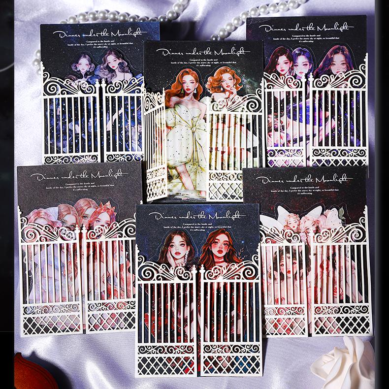 0310 Dinner under the moonlight Series Stickers -20Pcs each pack