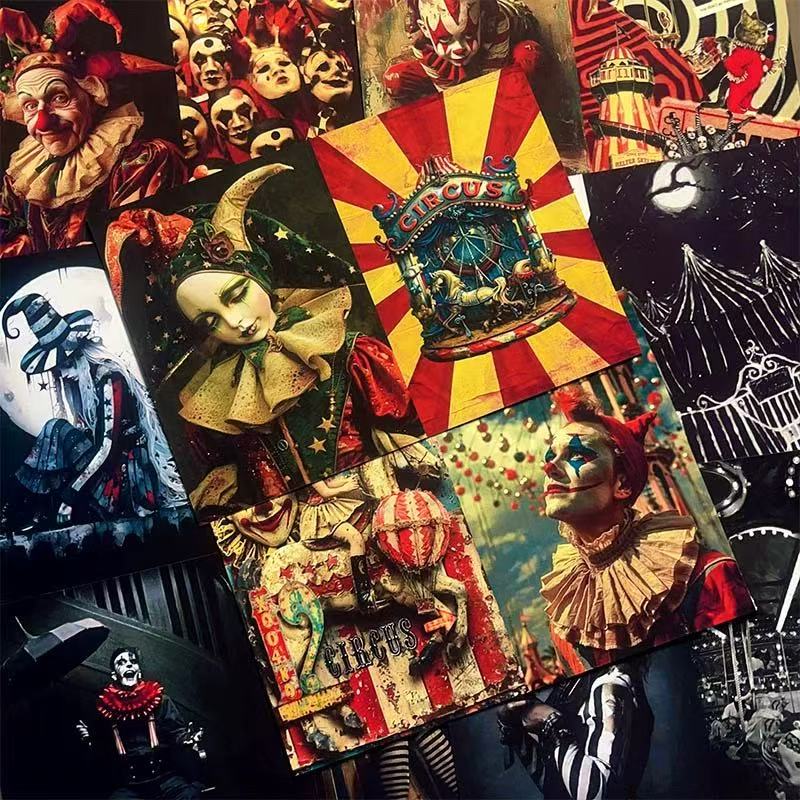 1013 A4 size Dark Circus Style Paper 4 pcs