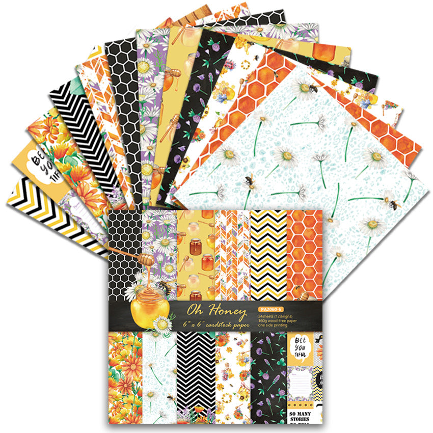 0716 Honey Background Paper PA2060 -24Pcs each pack