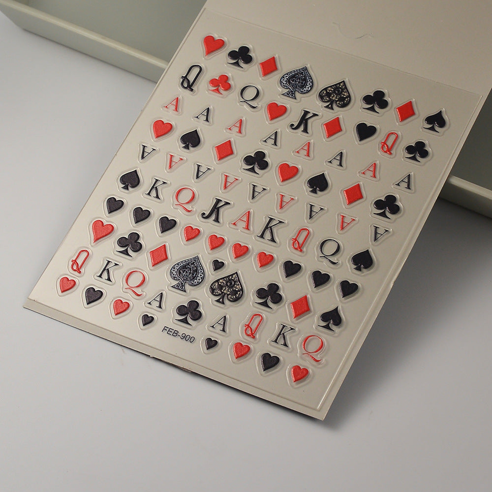 M-48- Poker Embossed Mini sticker 1 Pcs