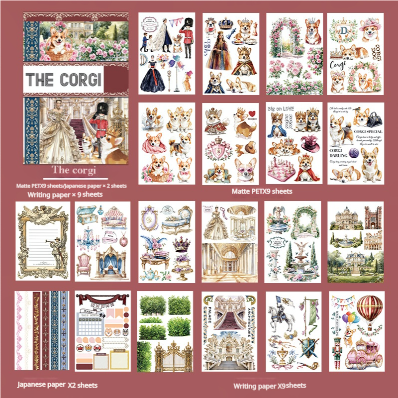 S-513- The corgi Sticker Book -20Pcs each pack