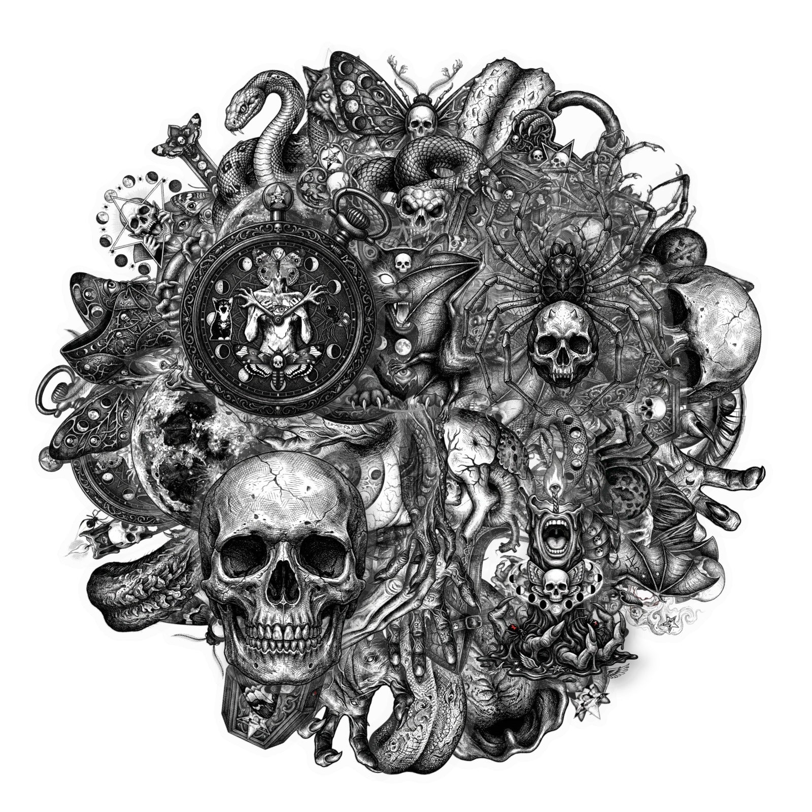 260526 50 Dark Nightmare Skull PET Stickers