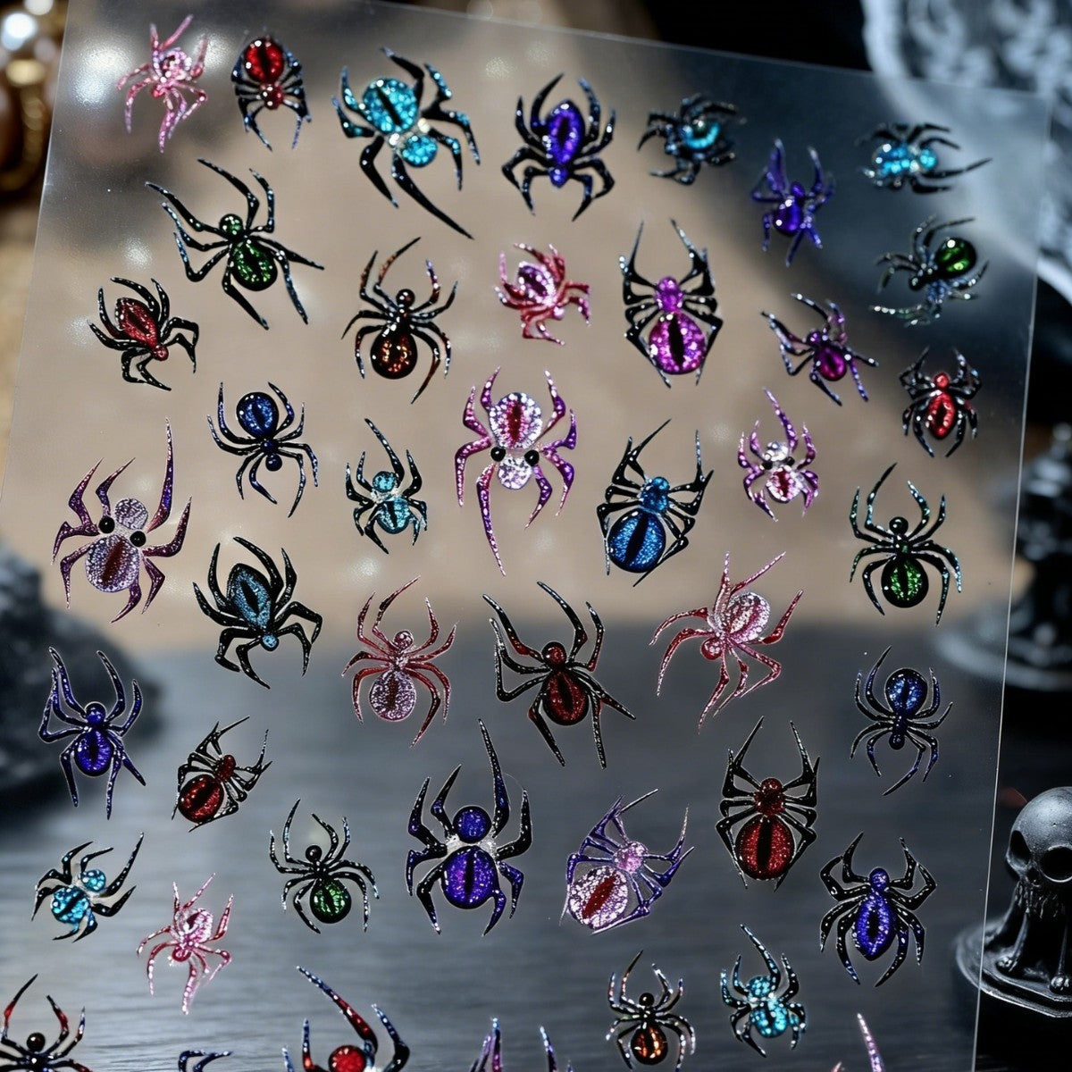 M211- Spider Embossed Mini sticker 1 Pcs