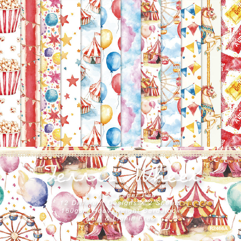 1222 Ferris wheel background paper R2466A -24Pcs each pack