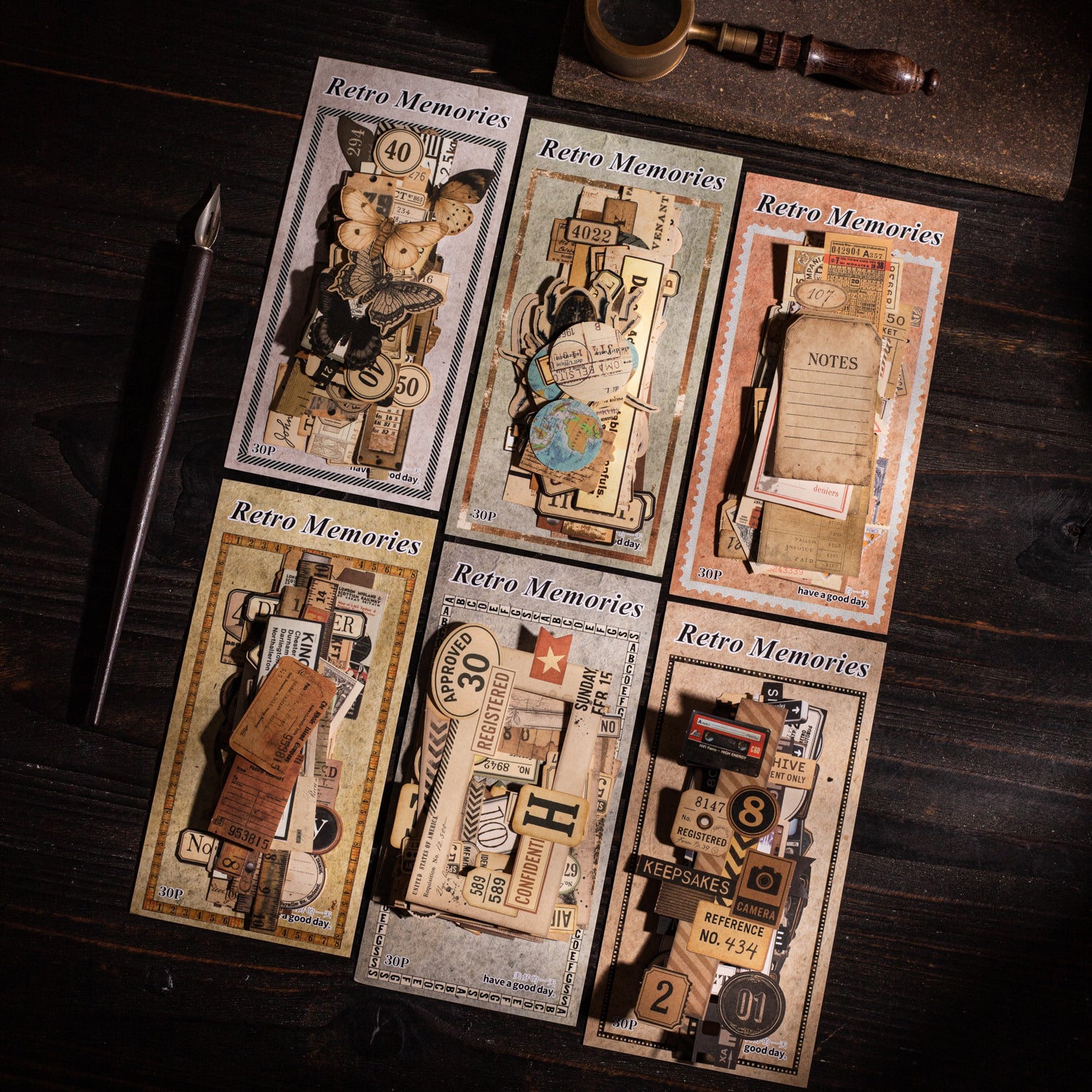 1014 Vintage memories Solid Paper -30Pcs each pack