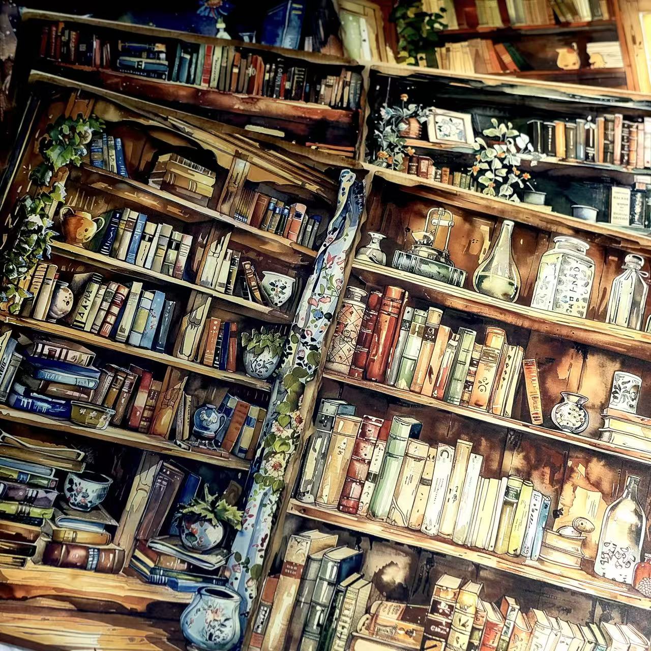 0922 A4 size Vintage library Style Paper 5 pcs