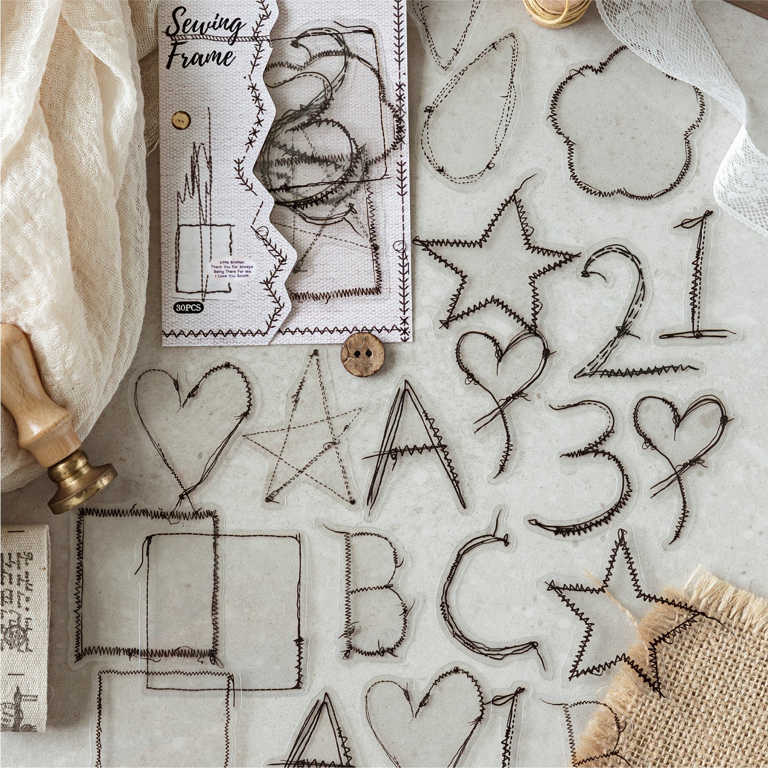 0905 Sewing studio PET Sticker -30Pcs each pack