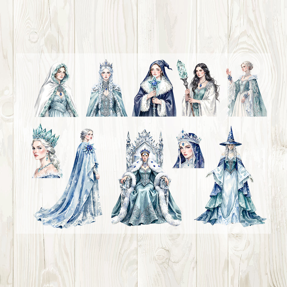 A4 Snowy Fantasy matte PET pre-cut large sticker 1 pack 4 sheets