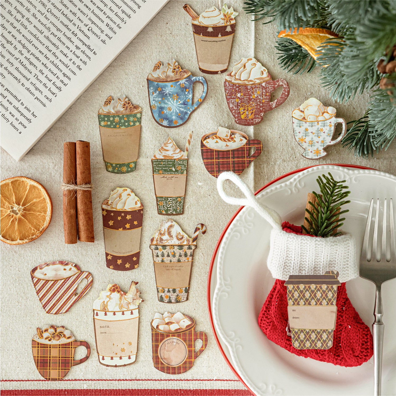0815 Christmas labels Solid Sticker -30Pcs each pack