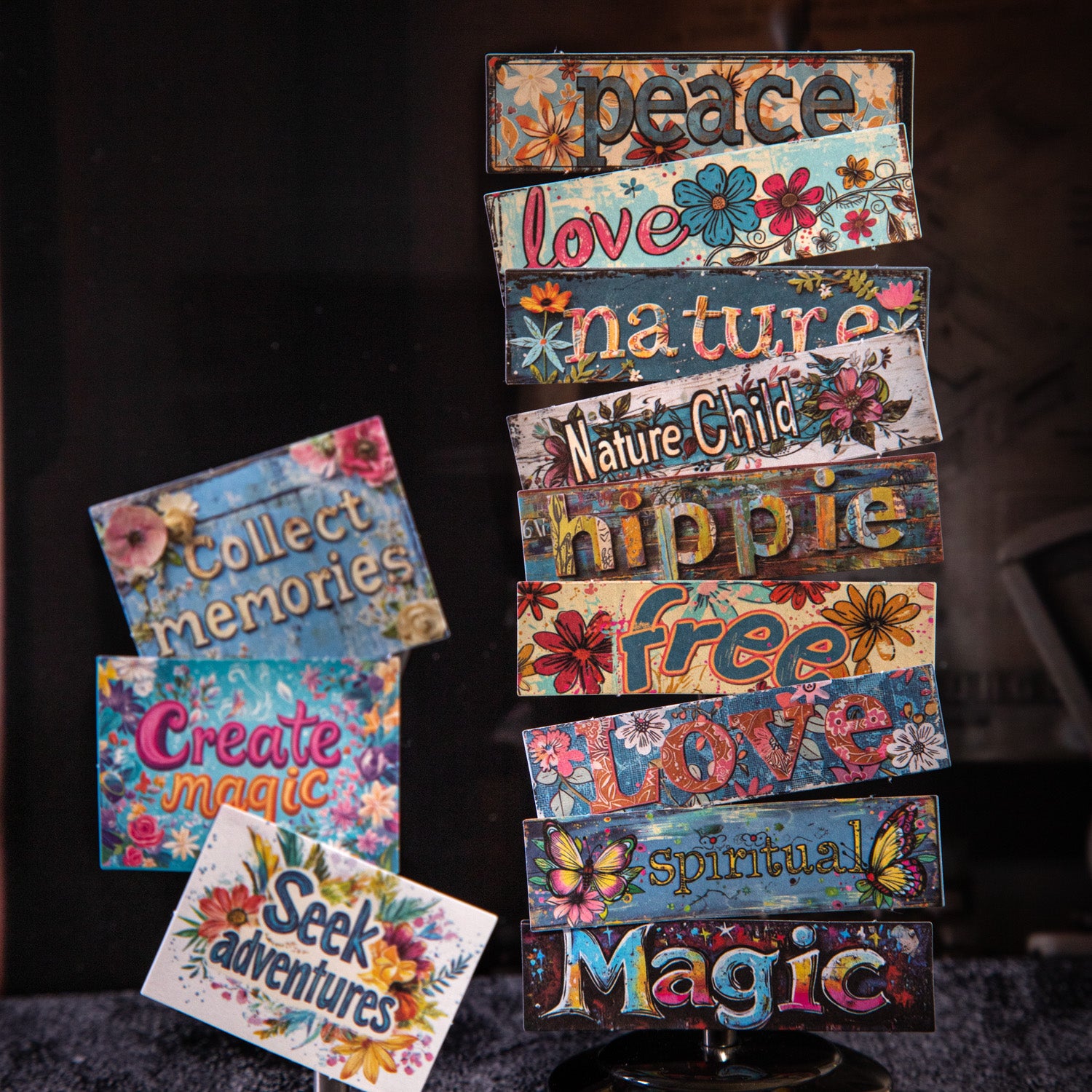 0812 Vintage text label Solid Sticker -100Pcs each pack