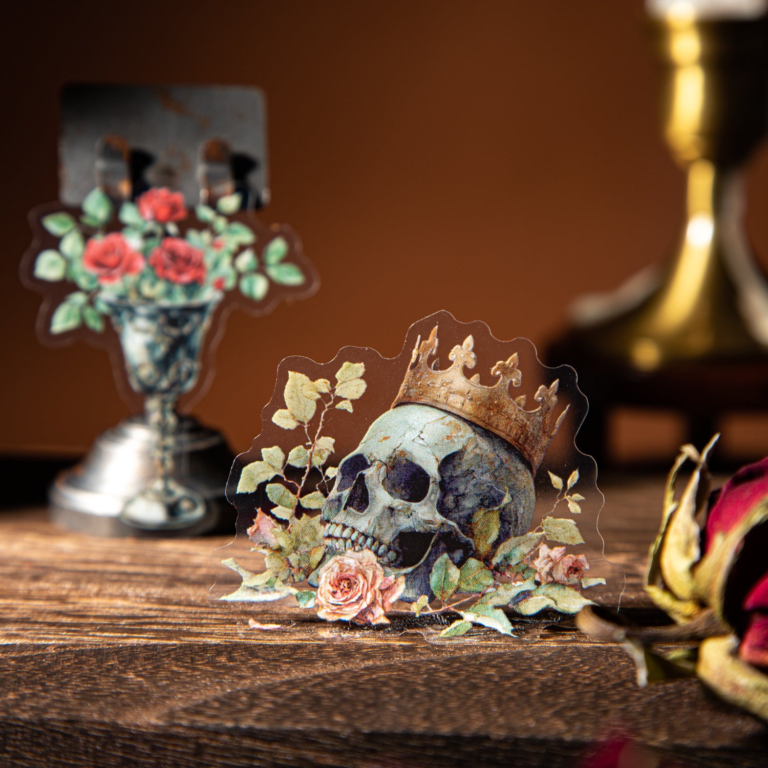 1205 Dark Gothic rose PET sticker -30Pcs each pack