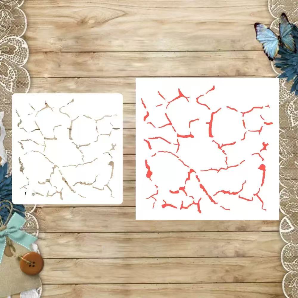 0728 Crack pattern stencil 15.2CM*15.2CM