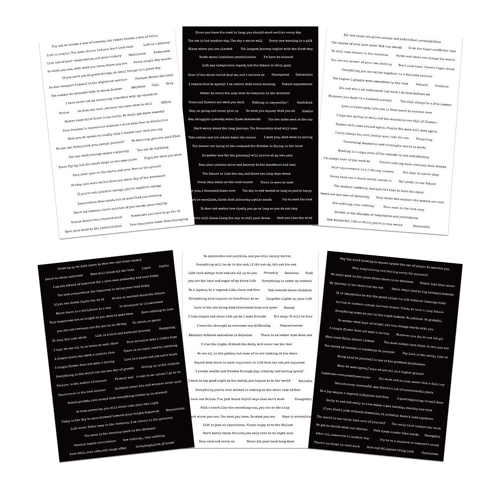 0802 Inspirational text cardstock Sticker -8Pcs each pack