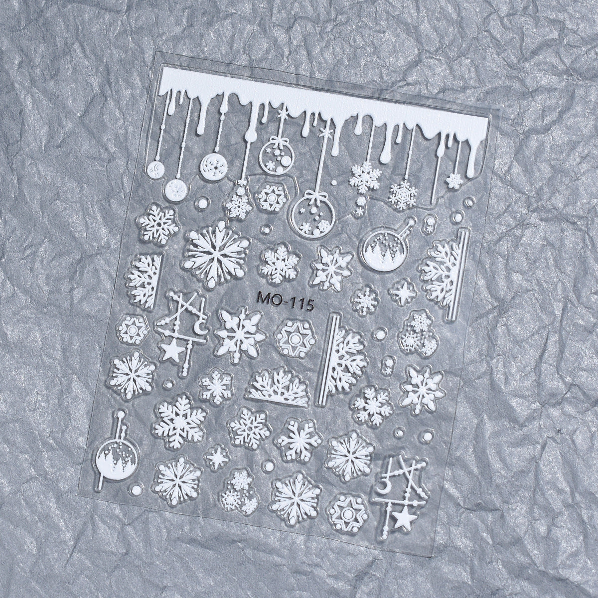 1119 M260- Snowflake Embossed Mini sticker 1 Pcs