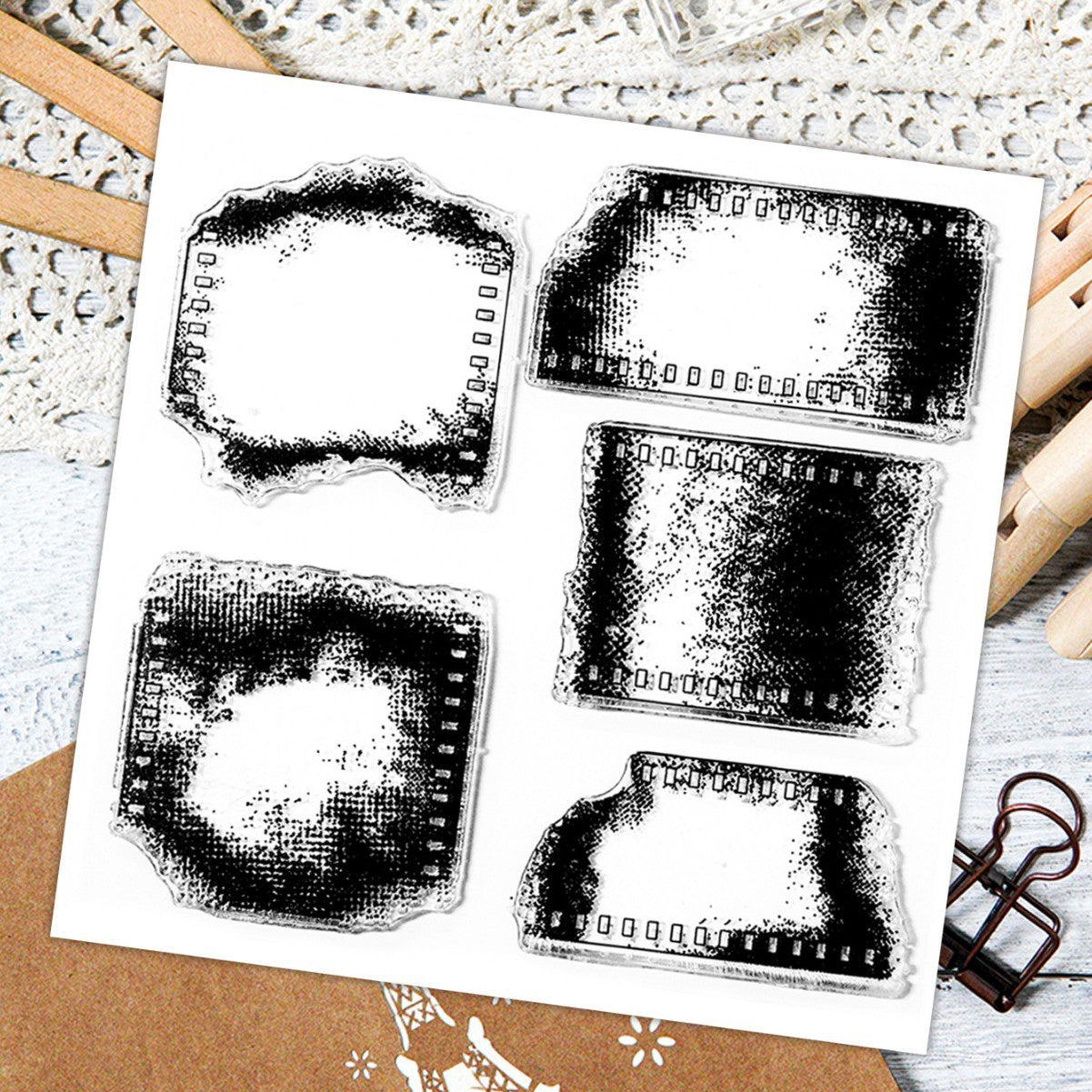 0923 Vintage film Clear Stamp 14cm*14cm