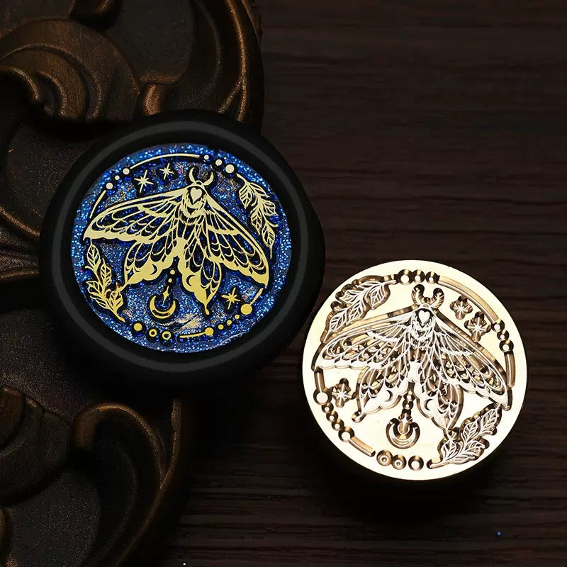 0725 Moth Brass Wax Seal Width 3 cm
