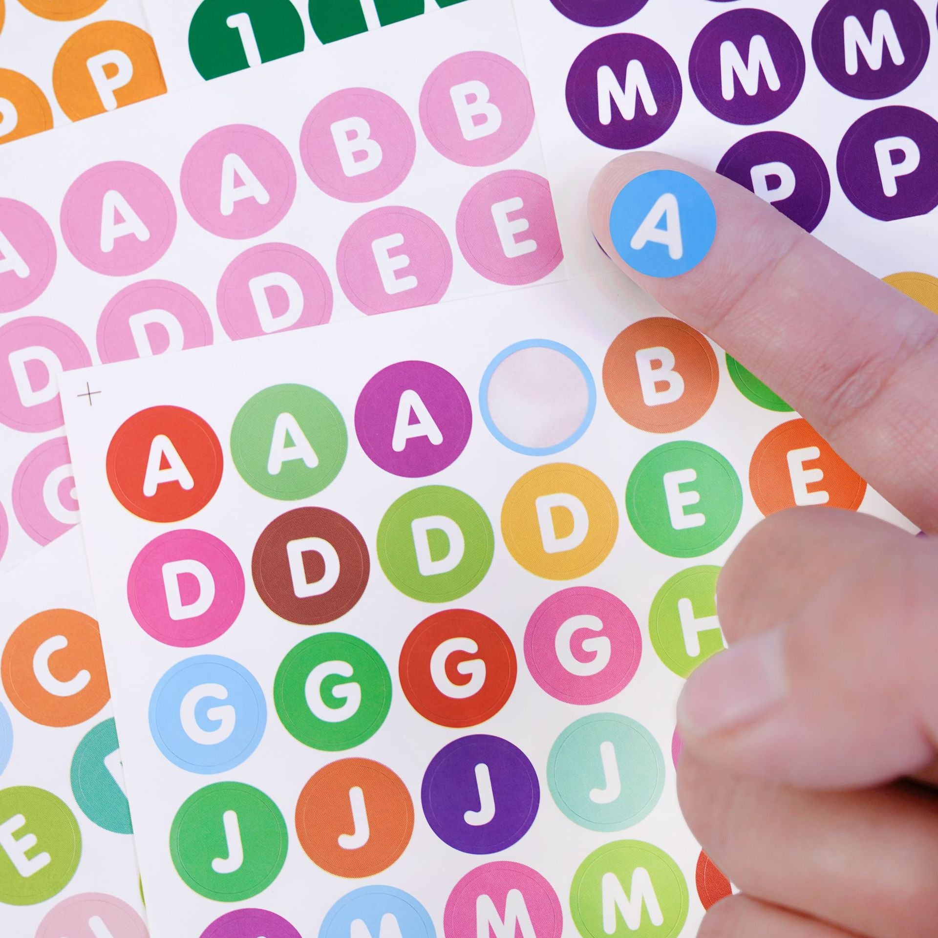 1017 Round letters sticker 1 set 11 pcs