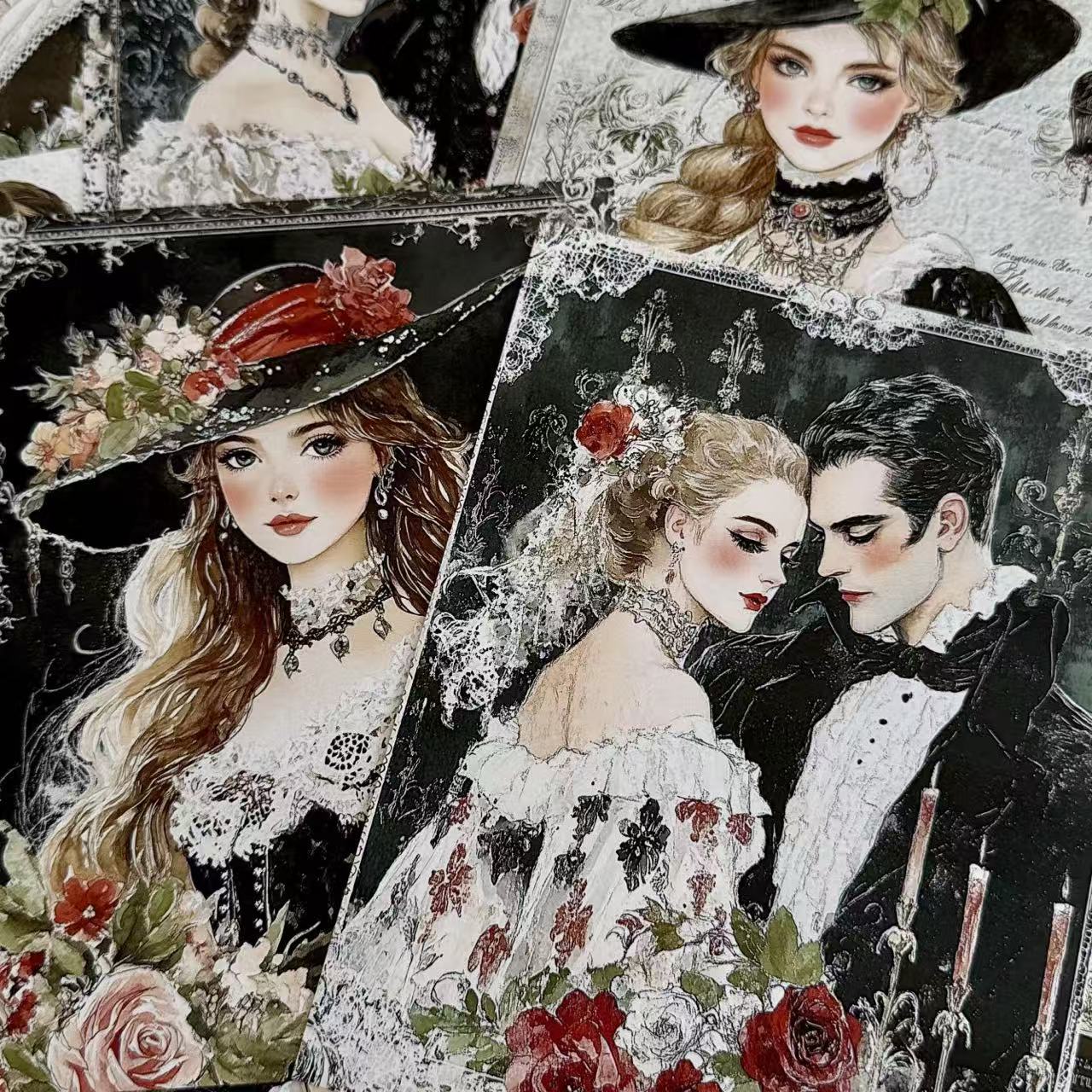 0718 A4 size Romantic wedding Style Paper 5 pcs