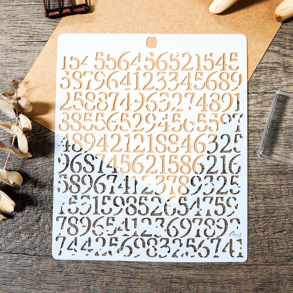0728 Number pattern stencil 17.5CM*14.5CM