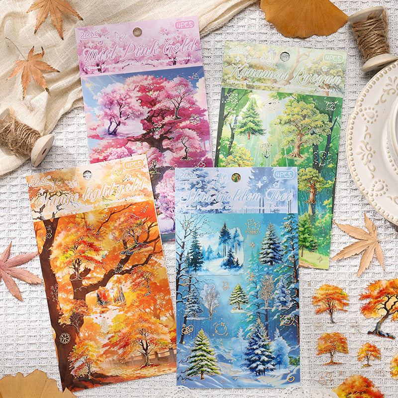 0605 Tree shadow PET sticker -4Pcs each pack