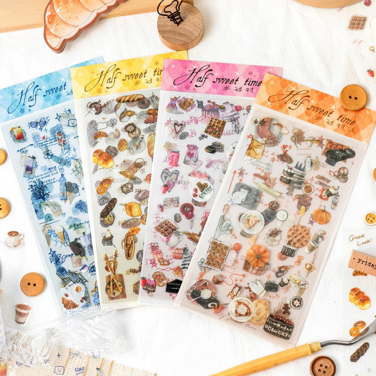 0301 Half sweet time series Sticker -6Pcs each pack