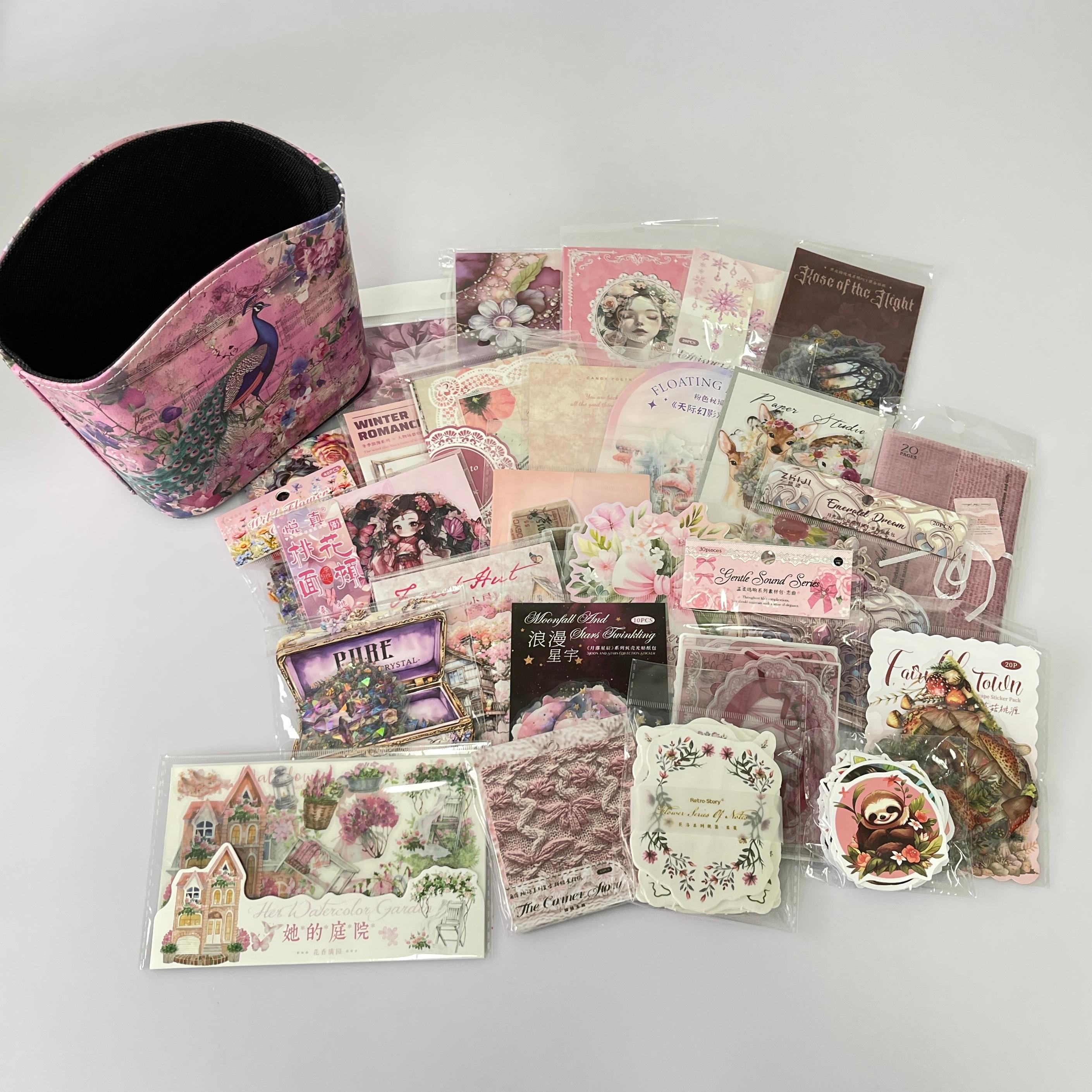 0722 B54 Pink journaling supplies mixed bundle