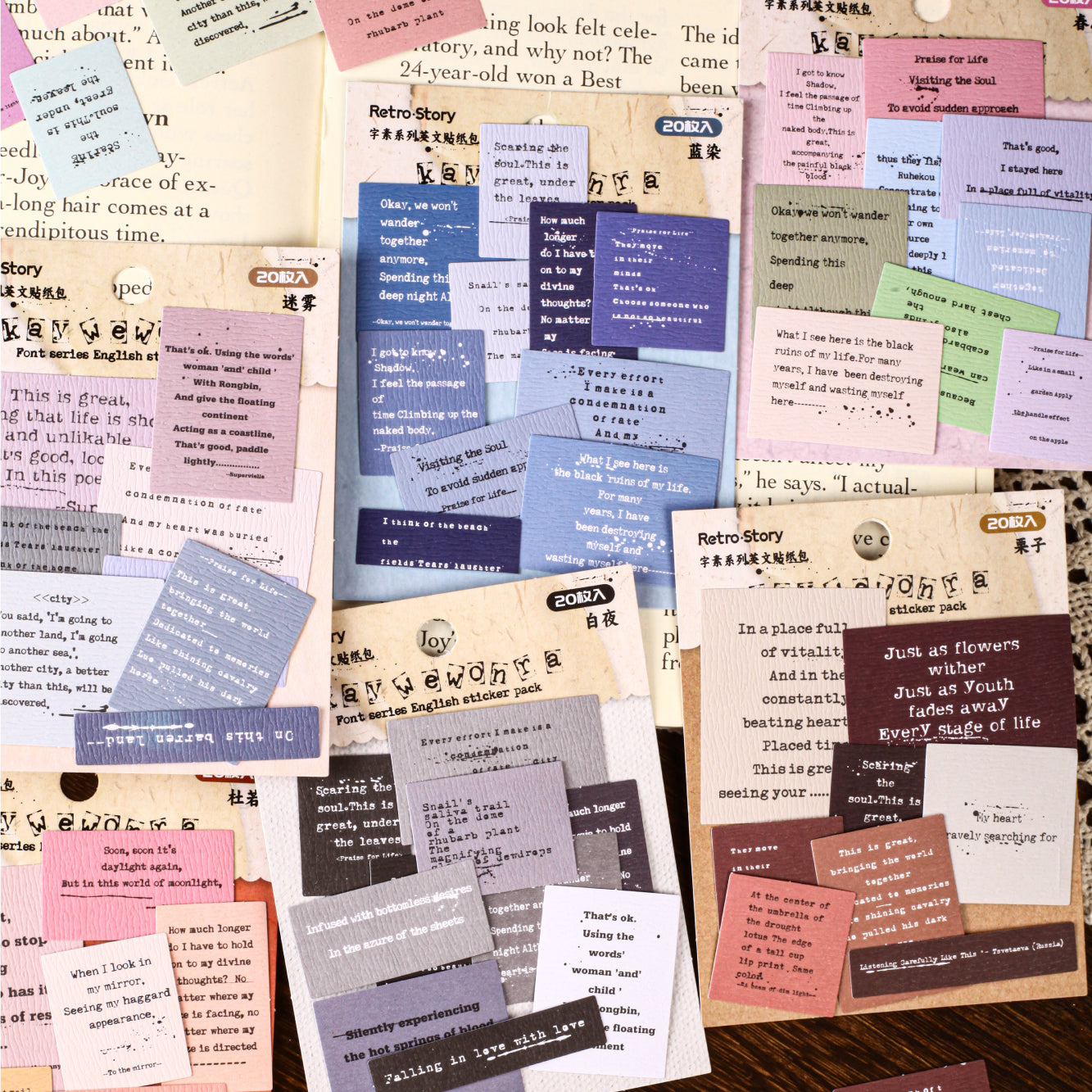 0417 Font Series Sticker -20Pcs each pack