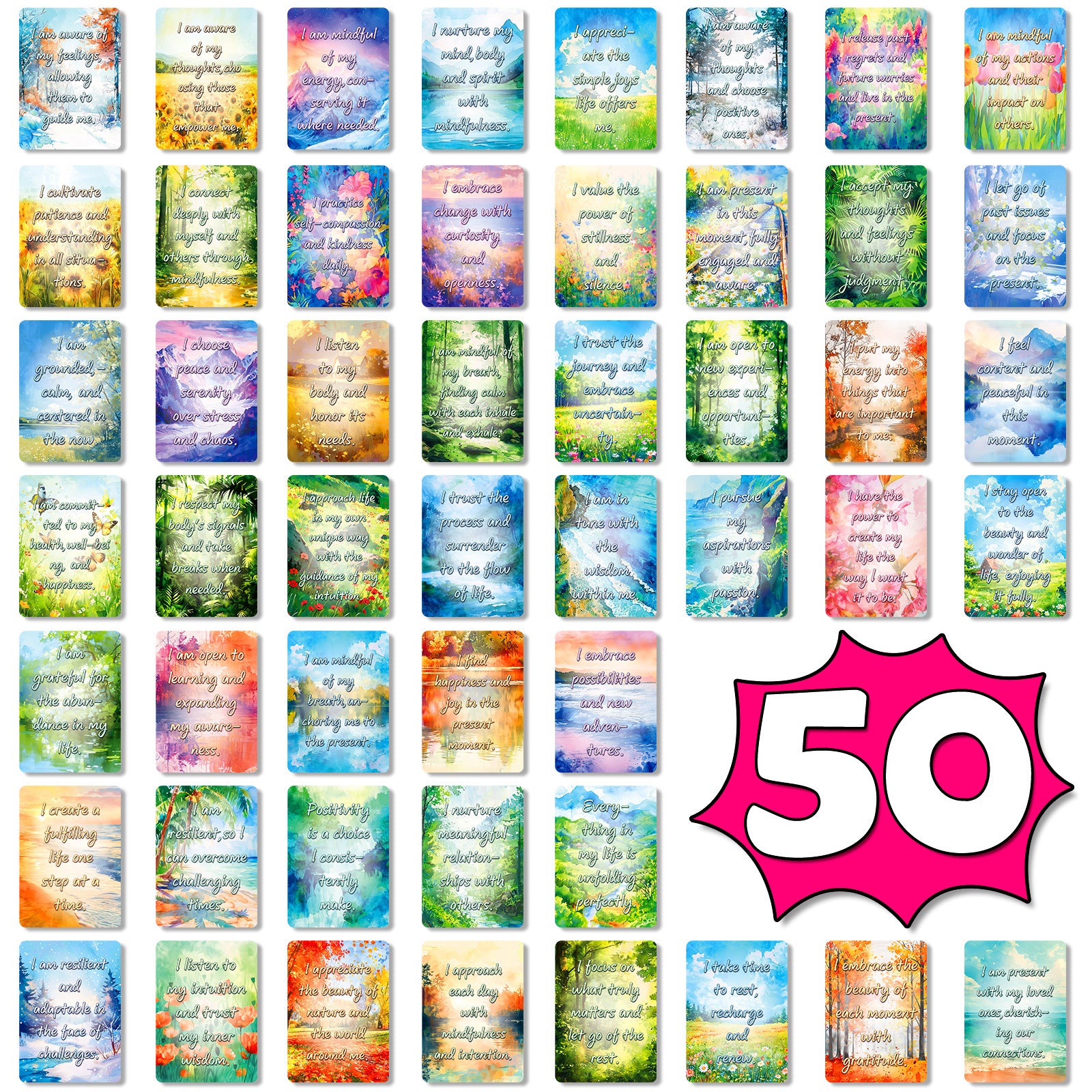 0917 Scenery inspirational quotes card Cards ATC card 50pcs 2.5*3.5 inch