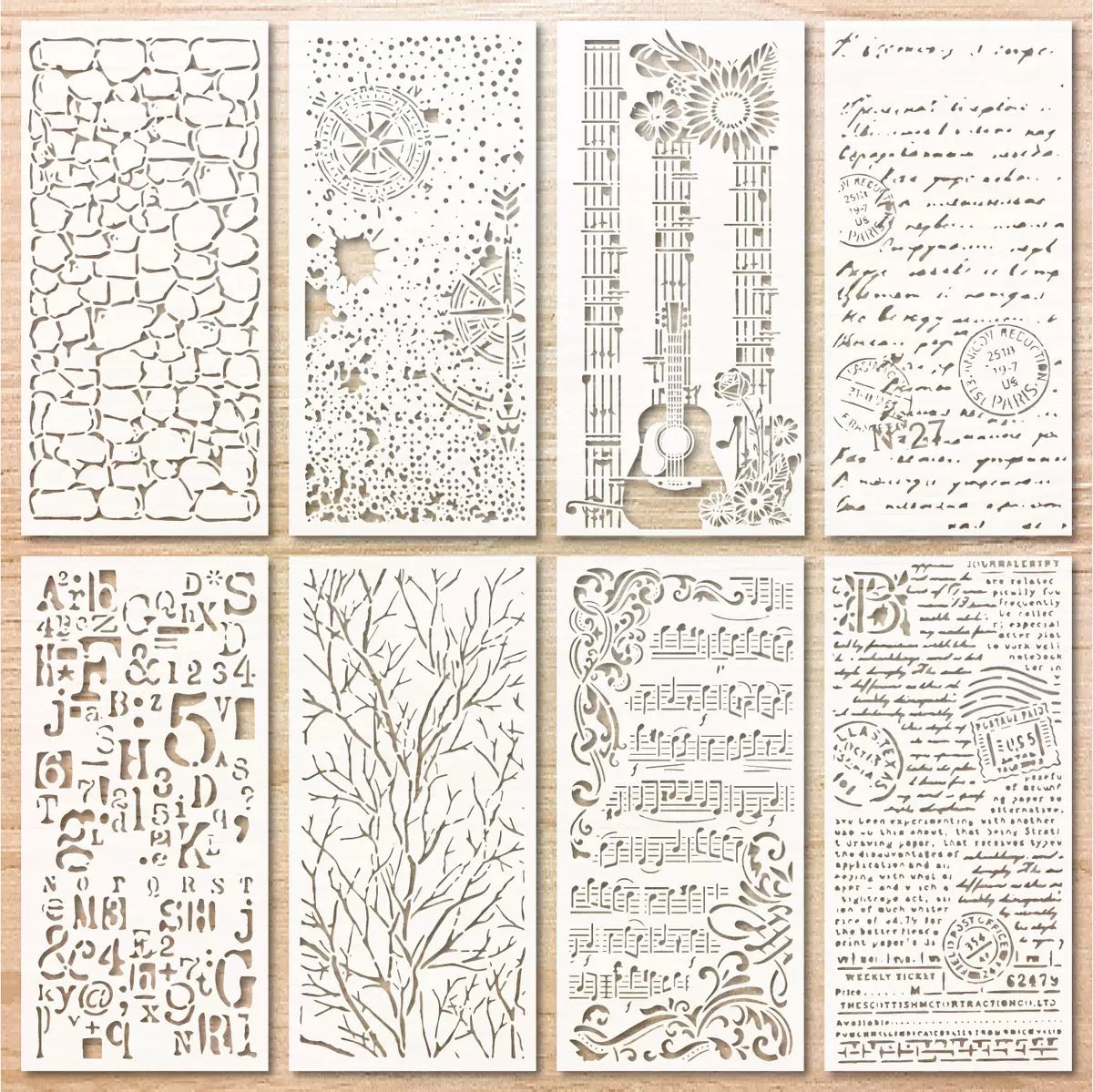 0621 Commonly used stencil collection 8pcs 1set
